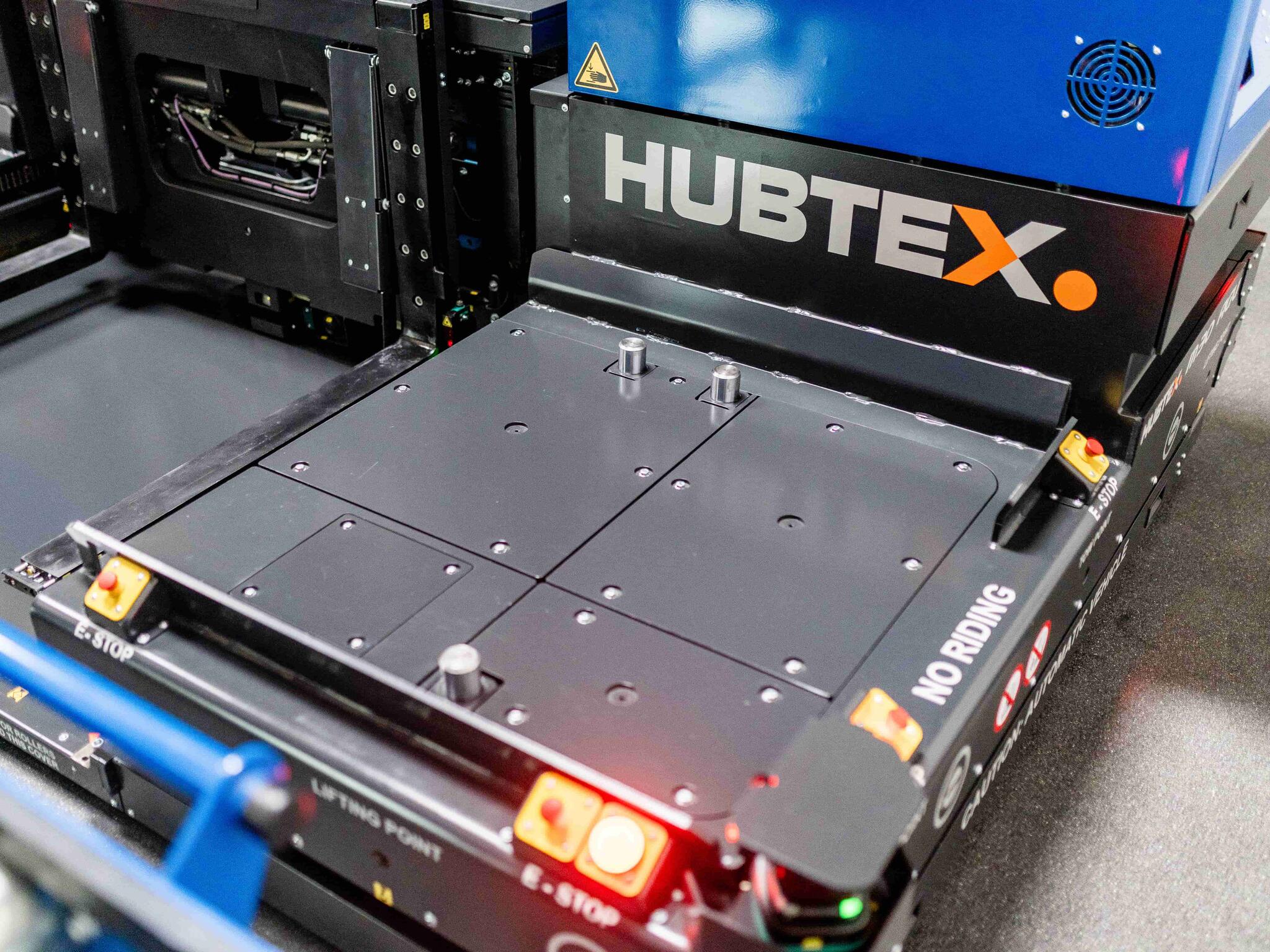 HUBTEX automated sideloader PHOENIX AGV with laser scanner for 360° view