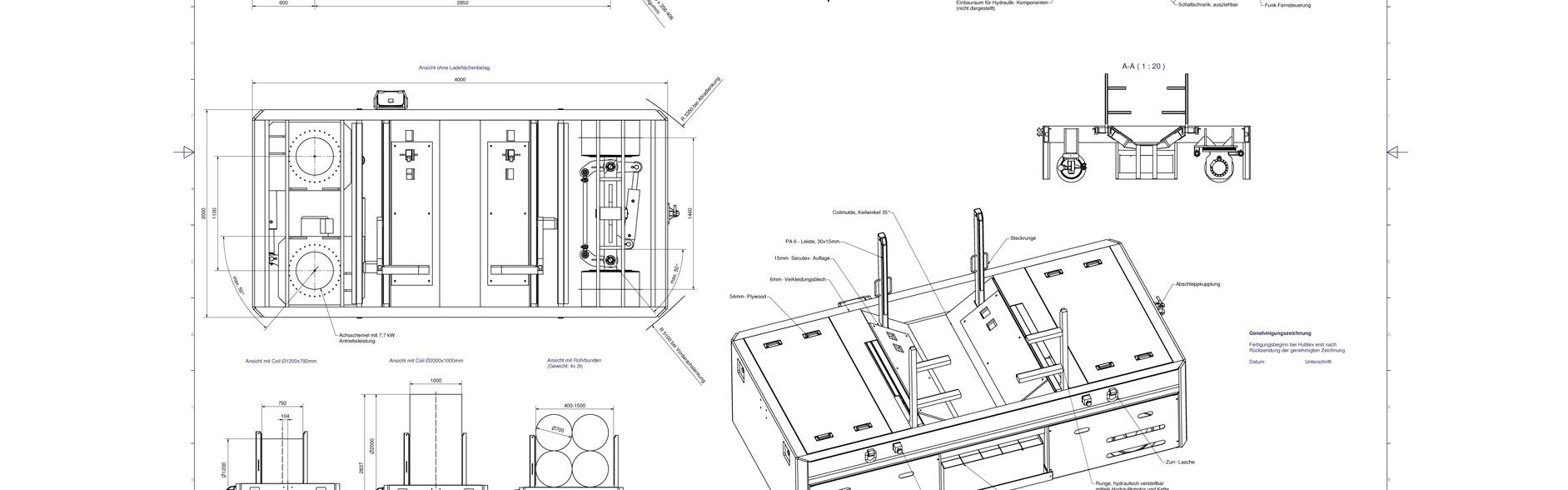 Draft of HUBTEX platform transporter